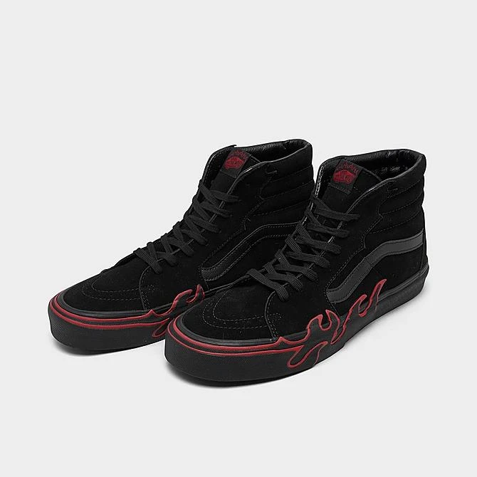 Vans Sk8-Hi Flame Suede Casual Shoes Black/Black/Dark Red - 005UJY09 001 4 Vans Sk8-Hi Flame Suede Casual Shoes Black/Black/Dark Red - 005UJY09 001 - Image 2