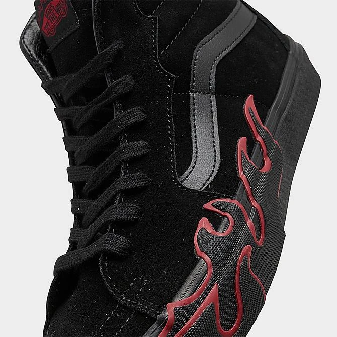 Vans Sk8-Hi Flame Suede Casual Shoes Black/Black/Dark Red - 005UJY09 001 5 Vans Sk8-Hi Flame Suede Casual Shoes Black/Black/Dark Red - 005UJY09 001 - Image 3