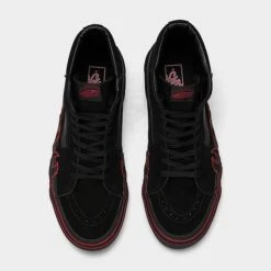 Vans Sk8-Hi Flame Suede Casual Shoes Black/Black/Dark Red - 005UJY09 001 12 Vans Sk8-Hi Flame Suede Casual Shoes Black/Black/Dark Red - 005UJY09 001 -Nikes Shoes Shop 005UJY09 001 P5