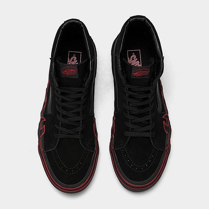 Vans Sk8-Hi Flame Suede Casual Shoes Black/Black/Dark Red - 005UJY09 001 7 Vans Sk8-Hi Flame Suede Casual Shoes Black/Black/Dark Red - 005UJY09 001 - Image 5