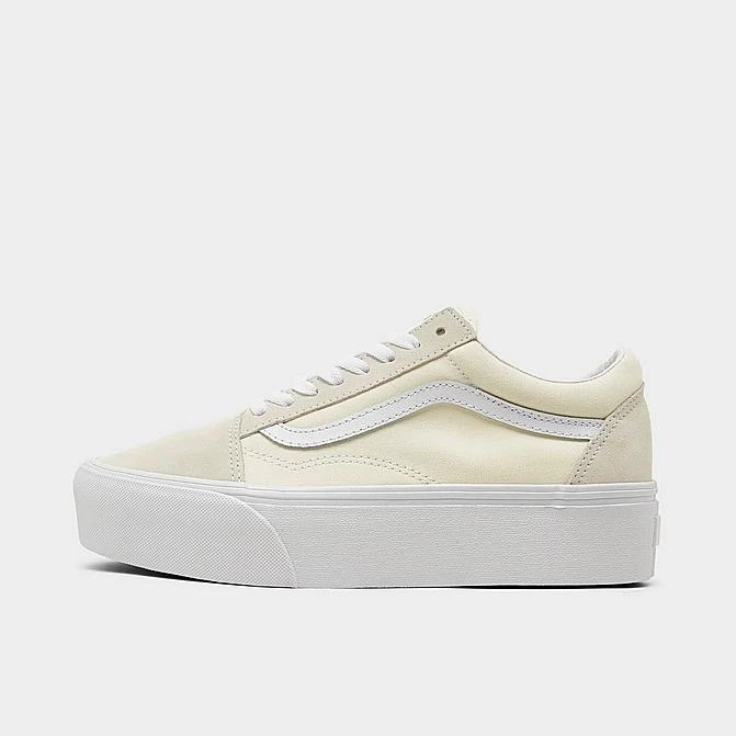 Women's Vans Old Skool Stackform Soft Suede Casual Shoes Marshmallow - 009PZCCZ 100 3 Women's Vans Old Skool Stackform Soft Suede Casual Shoes Marshmallow - 009PZCCZ 100