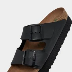 Women's Birkenstock Arizona Vegan Birko-Flor Platform Sandals Black - 1018520 001 -Nikes Shoes Shop 1018520 001 P3