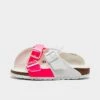 Women's Birkenstock Arizona Split Birko-Flor Sandals Neon Pink/White Patent - 1024214 650 -Nikes Shoes Shop 1024214 650 P1