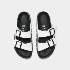 Women's Birkenstock Arizona Chunky Birko-Flor Platform Sandals White - 1025277 100 -Nikes Shoes Shop 1025277 100 P5