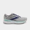 Women's Brooks Adrenaline GTS 22 Running Shoes (Wide Width D) Alloy/Blue/Green - 1203531D 045