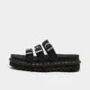 Women's Dr. Martens Blaire Leather Slide Sandals Black Hydro - 25456001 001 -Nikes Shoes Shop 25456001 001 P1