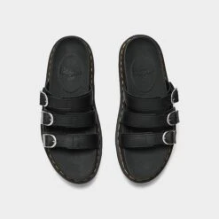 Women's Dr. Martens Blaire Leather Slide Sandals Black Hydro - 25456001 001 -Nikes Shoes Shop 25456001 001 P5