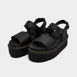Women's Dr. Martens Voss Quad Platform Leather Strap Sandals Black Hydro - 26725001 001 -Nikes Shoes Shop 26725001 001 P2