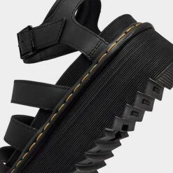 Women's Dr. Martens Blaire Hydro Leather Quad Platform Strap Sandals Black Hydro - 27296001 001 -Nikes Shoes Shop 27296001 001 P3