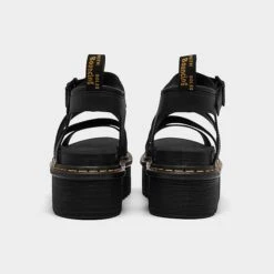 Women's Dr. Martens Blaire Hydro Leather Quad Platform Strap Sandals Black Hydro - 27296001 001 -Nikes Shoes Shop 27296001 001 P4