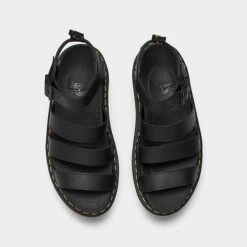 Women's Dr. Martens Blaire Hydro Leather Quad Platform Strap Sandals Black Hydro - 27296001 001 -Nikes Shoes Shop 27296001 001 P5