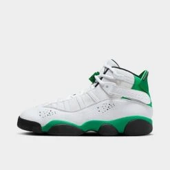 Nike Big Kids' Jordan 6 Rings Basketball Shoes White/Lucky Green/Black - 323419 131
