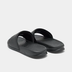 Women's Nike Benassi JDI Swoosh Slide Sandals Black/Rose Gold - 343881 007 -Nikes Shoes Shop 343881 007 P4