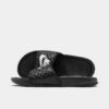 Women's Nike Benassi JDI Swoosh Slide Sandals Black/White - 343881 011 -Nikes Shoes Shop 343881 011 P1
