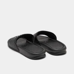 Women's Nike Benassi JDI Swoosh Slide Sandals Black/White - 343881 011 -Nikes Shoes Shop 343881 011 P4