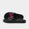 Women's Nike Benassi JDI Swoosh Slide Sandals Black/Vivid Pink - 343881 061 1 Women's Nike Benassi JDI Swoosh Slide Sandals Black/Vivid Pink - 343881 061 -Nikes Shoes Shop 343881 061 P1