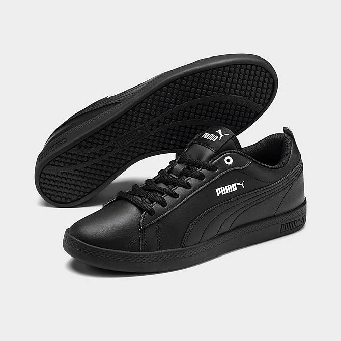 Women's Puma Smash V2 Leather Casual Shoes Puma Black/Puma Black - 36520803 001 4 Women's Puma Smash V2 Leather Casual Shoes Puma Black/Puma Black - 36520803 001 - Image 2