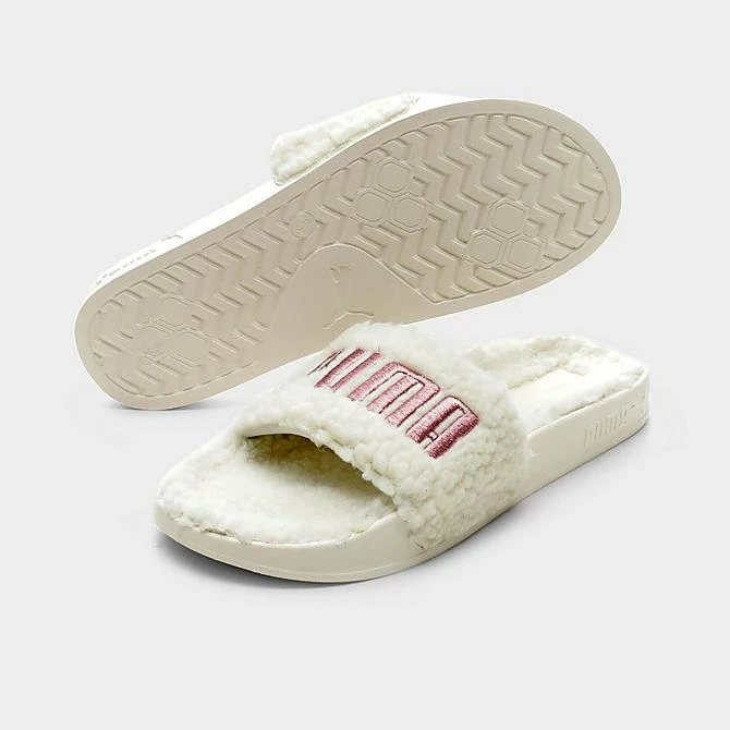 Women's Puma Leadcat 2.0 Sherpa Slide Sandals Marshmallow/Rose Gold - 38516101 100 4 Women's Puma Leadcat 2.0 Sherpa Slide Sandals Marshmallow/Rose Gold - 38516101 100 - Image 2