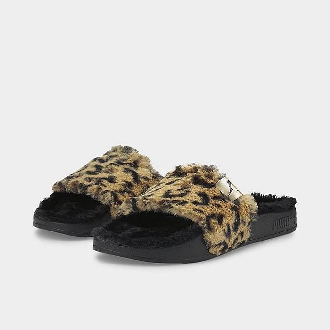 Women's Puma Leadcat 2.0 Fluff Safari Slide Sandals Puma Black/Pale Khaki - 38580402 001 4 Women's Puma Leadcat 2.0 Fluff Safari Slide Sandals Puma Black/Pale Khaki - 38580402 001 - Image 2
