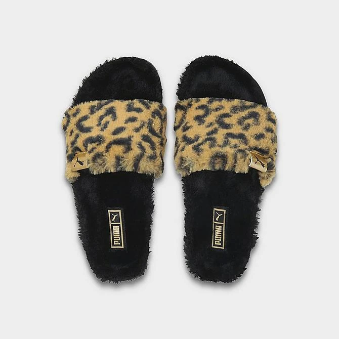 Women's Puma Leadcat 2.0 Fluff Safari Slide Sandals Puma Black/Pale Khaki - 38580402 001 7 Women's Puma Leadcat 2.0 Fluff Safari Slide Sandals Puma Black/Pale Khaki - 38580402 001 - Image 5