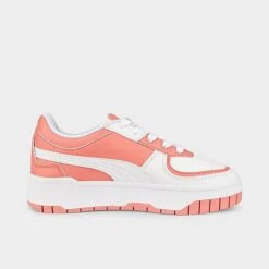 Women's Puma Cali Dream Tweak Dissimilar Platform Casual Shoes Puma White/Carnation Pink - 38627801 100 -Nikes Shoes Shop 38627801 100 P3