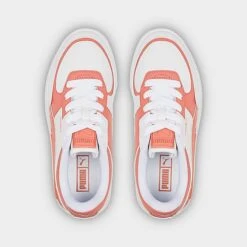 Women's Puma Cali Dream Tweak Dissimilar Platform Casual Shoes Puma White/Carnation Pink - 38627801 100 -Nikes Shoes Shop 38627801 100 P5