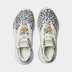 Women's Puma Fierce Nitro Leopard Casual Shoes Marshmallow/Castlerock/Puma Team Gold - 39025101 100 -Nikes Shoes Shop 39025101 100 P4