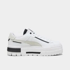 Women's Puma Mayze Crashed Casual Shoes Puma White/Puma Black - 39249502 100 -Nikes Shoes Shop 39249502 100 P3