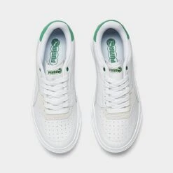 Women's Puma Cali Court Match Casual Shoes White/Green - 39309401 100 -Nikes Shoes Shop 39309401 100 P5