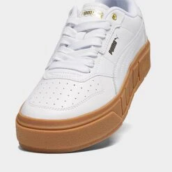 Women's Puma Cali Court Leather Casual Shoes Puma White/Puma White/Puma Gold - 39380209 100 -Nikes Shoes Shop 39380209 100 P3