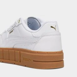 Women's Puma Cali Court Leather Casual Shoes Puma White/Puma White/Puma Gold - 39380209 100 -Nikes Shoes Shop 39380209 100 P4