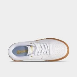 Women's Puma Cali Court Leather Casual Shoes Puma White/Puma White/Puma Gold - 39380209 100 -Nikes Shoes Shop 39380209 100 P5