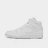 Nike Air Jordan Retro 1 Mid Casual Shoes White/White/White - 554724 136 -Nikes Shoes Shop 554724 136 P1