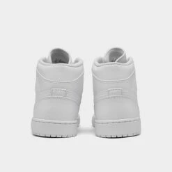Nike Air Jordan Retro 1 Mid Casual Shoes White/White/White - 554724 136 -Nikes Shoes Shop 554724 136 P4