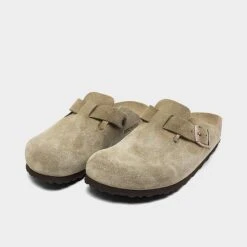 Women's Birkenstock Boston Soft Footbed Clogs Taupe - 560773 250 -Nikes Shoes Shop 560773 250 P2