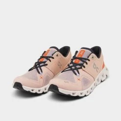 Women's On Cloud X 3 Running Shoes Rose/Sand - 6098691 680 -Nikes Shoes Shop 6098691 680 P2