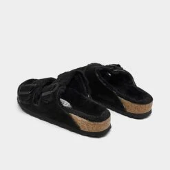 Women's Birkenstock Arizona Shearling Suede Leather Sandals Black - 752663 001 11 Women's Birkenstock Arizona Shearling Suede Leather Sandals Black - 752663 001 -Nikes Shoes Shop 752663 001 P4