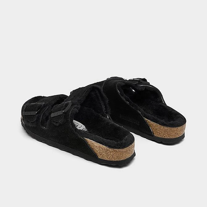 Women's Birkenstock Arizona Shearling Suede Leather Sandals Black - 752663 001 6 Women's Birkenstock Arizona Shearling Suede Leather Sandals Black - 752663 001 - Image 4