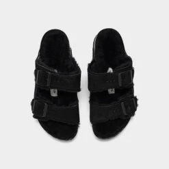 Women's Birkenstock Arizona Shearling Suede Leather Sandals Black - 752663 001 12 Women's Birkenstock Arizona Shearling Suede Leather Sandals Black - 752663 001 -Nikes Shoes Shop 752663 001 P5
