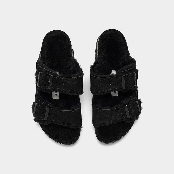 Women's Birkenstock Arizona Shearling Suede Leather Sandals Black - 752663 001 7 Women's Birkenstock Arizona Shearling Suede Leather Sandals Black - 752663 001 - Image 5