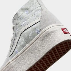 Vans Sk8-Hi Tapered Stackform Soft Suede Casual Shoes Paisley Pastel Blue - A5JMKO33 450 -Nikes Shoes Shop A5JMKO33 450 P3