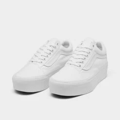 Women's Vans Old Skool Stackform Soft Suede Casual Shoes True White - A7Q5MW00 100 -Nikes Shoes Shop A7Q5MW00 100 P2