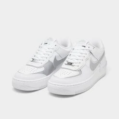Women's Nike Air Force 1 Shadow Casual Shoes White/Metallic Silver/Pure Platinum - CI0919W 119 -Nikes Shoes Shop CI0919W 119 P2