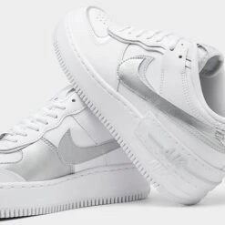Women's Nike Air Force 1 Shadow Casual Shoes White/Metallic Silver/Pure Platinum - CI0919W 119 -Nikes Shoes Shop CI0919W 119 P3