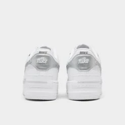 Women's Nike Air Force 1 Shadow Casual Shoes White/Metallic Silver/Pure Platinum - CI0919W 119 -Nikes Shoes Shop CI0919W 119 P4