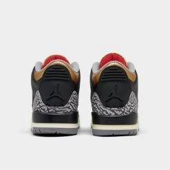 Nike Women's Air Jordan Retro 3 Basketball Shoes Black/Fire Red/Metallic Gold/Cement Grey - CK9246 067 -Nikes Shoes Shop CK9246 067 P4
