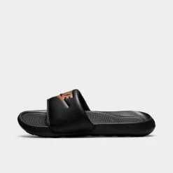 Women's Nike Victori One Slide Sandals Black/Metallic Red Bronze - CN9677 001