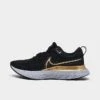 Women's Nike React Infinity Run Flyknit 2 Running Shoes Black/Metallic Gold/Ghost/Dark Smoke Grey - CT2423 009 -Nikes Shoes Shop CT2423 009 P1