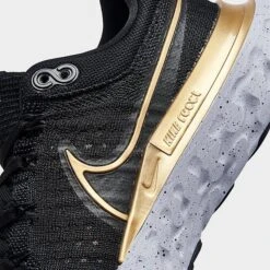 Women's Nike React Infinity Run Flyknit 2 Running Shoes Black/Metallic Gold/Ghost/Dark Smoke Grey - CT2423 009 -Nikes Shoes Shop CT2423 009 P3