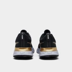 Women's Nike React Infinity Run Flyknit 2 Running Shoes Black/Metallic Gold/Ghost/Dark Smoke Grey - CT2423 009 -Nikes Shoes Shop CT2423 009 P4